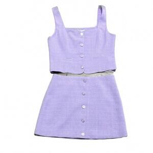 NEW EDIT BY NINE women'a button down skirt & top set in purple